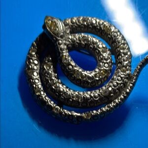 Elegant Silver Snake Reptile costume brooch